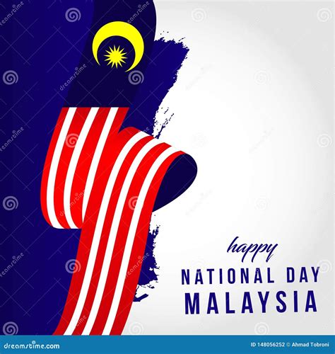 Happy Malaysia National Day Vector Template Design Illustration Stock