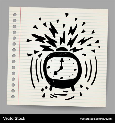 Doodle Alarm Clock Royalty Free Vector Image Vectorstock