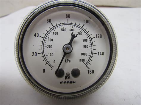 Marsh J2052 Pneumatic Pressure Gauge 0 160 PSI 0 1100 Kpa 1 4 NPT EBay