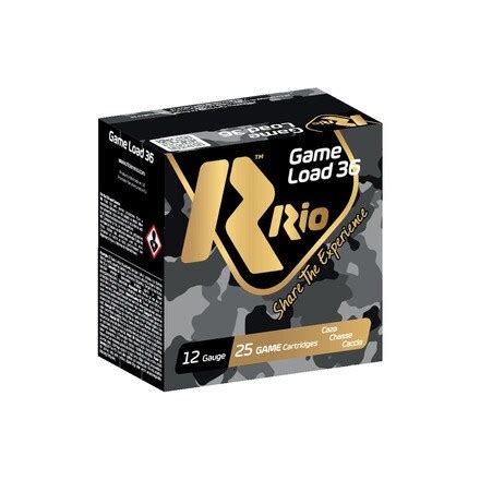 Caja De 25 Cartuchos De CAZA Marca RIO Modelo GAME LOAD 36 Calibre 12