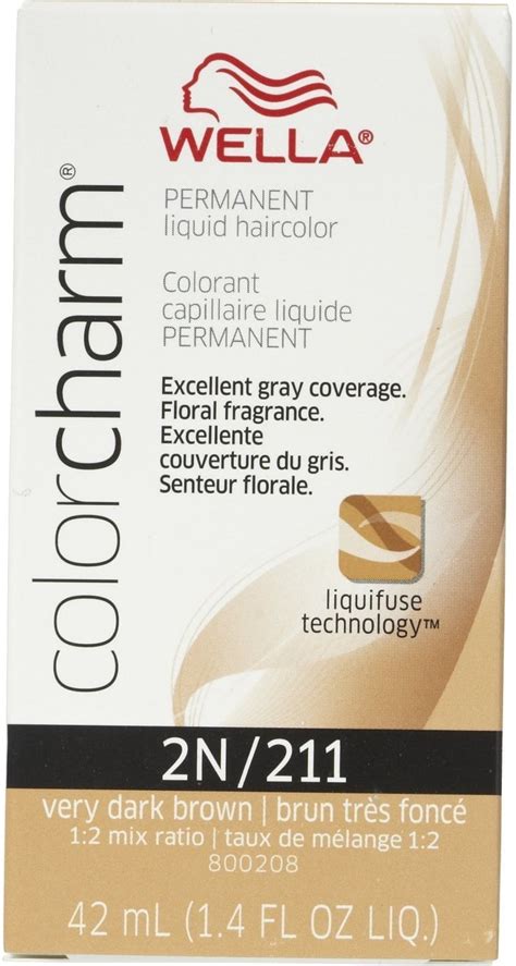 Wella Color Charm Liquid Haircolor 2n 211 Very Dark Brown 1 4 Oz Pack Of 2