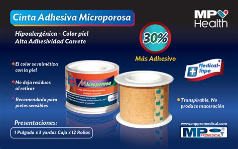 Microporo Carrete Color Piel Caja X Rollos Mp Promedical