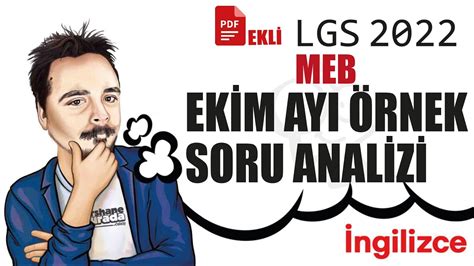 Lgs 2022 İngİlİzce Meb Ekim Ayı Örnek Soru Analizi Youtube