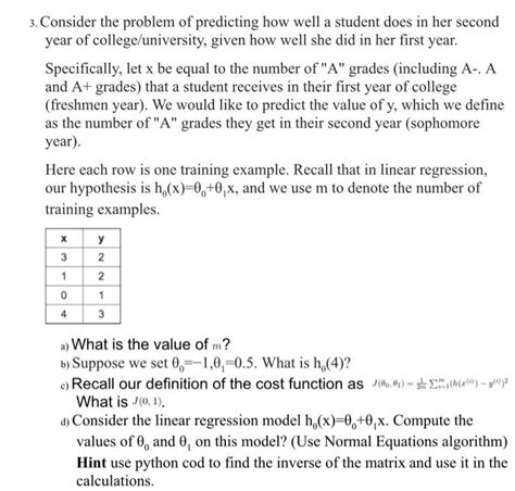 Solved 3 Consider The Problem Of Predicting How Well A Chegg