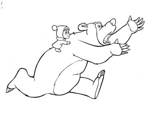 Masha And The Bear Coloring Pages Free Printable Pdf