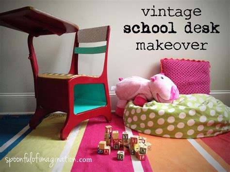 Vintage School Desk Makeover - Spoonful of Imagination