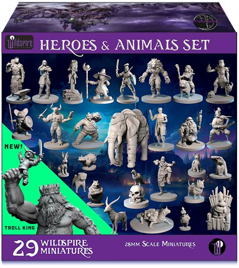 Buy Wildspire Heroes Animal Companions And Troll King For Dnd Miniatures