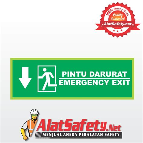 Jual Sticker Sign Tanda Arah Pintu Darurat Emergency Exit Panah Kiri