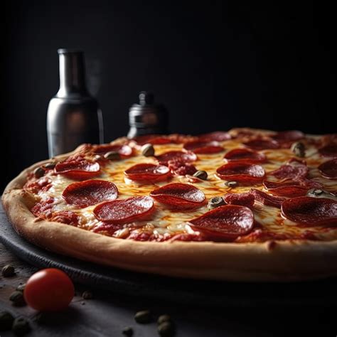 Deliciosa Pizza De Pepperoni Directamente Del Horno Con Una Variedad De