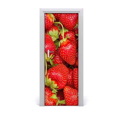 Autocollant De Porte Des Fraises Tulup Fr