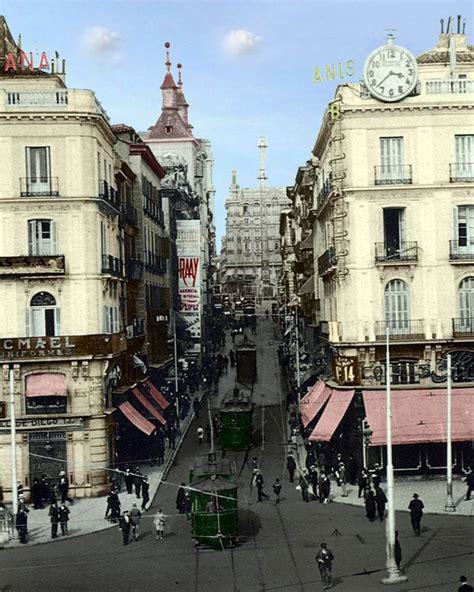 Fotos Antiguas De Madrid Calle Montera Con Puerta Del Sol