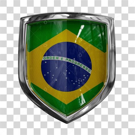 Escudo Do Brasil Elemento 3d Para Composição Png Transparente Download