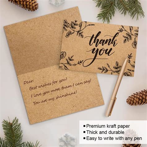 Buy Paper Master 144 Bulk Thank You Cards 4x6 Inch Brown Kraft Note