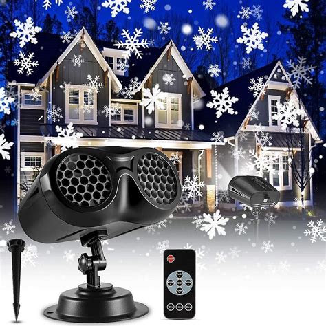 Christmas Snowflake Projector Light Outdoor White Snowstorm Laser