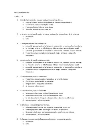 Tema Produccion Y Costes El Proceso De Produccion En Las Empresas Pdf