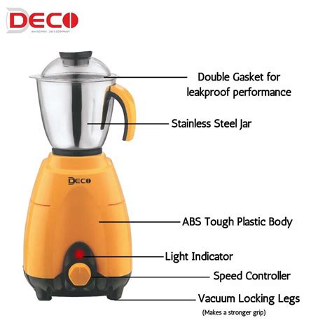 Deco Jazzo Mixer Grinder For Wet Dry Grinding 200 300 W At 2150