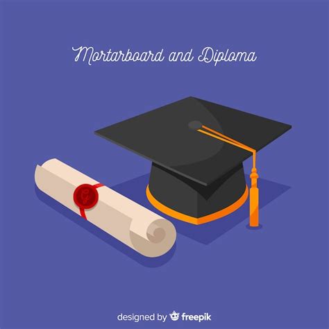 Graduation Cap Et Dipl Me Avec Design Plat Vecteur Gratuite