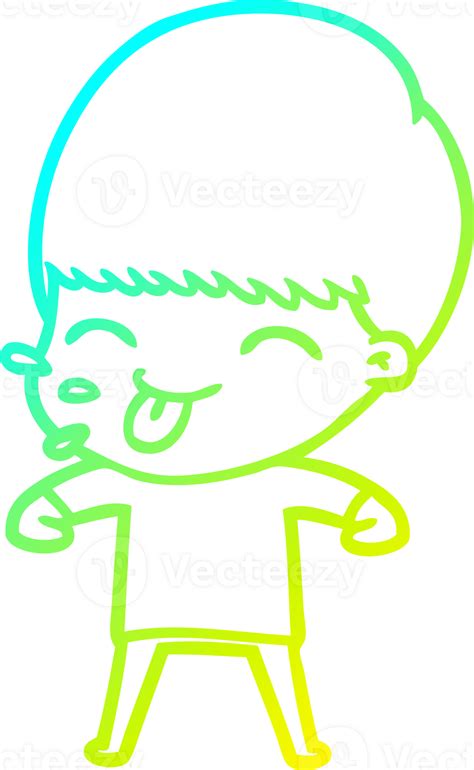 Cold Gradient Line Drawing Of A Cartoon Rude Man 45305319 Png