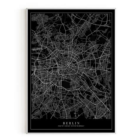 Berlin plakat premium z mapą miasta Himaps eu