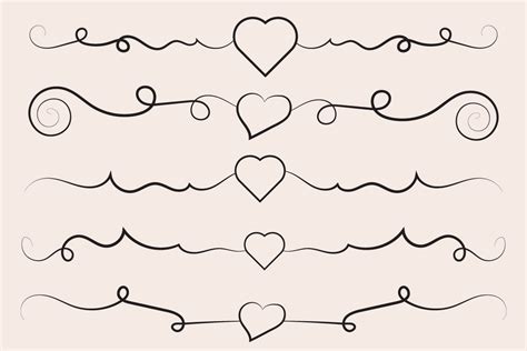 Valentines Day Heart Swirls Divider Svg Graphic By Nurearth · Creative