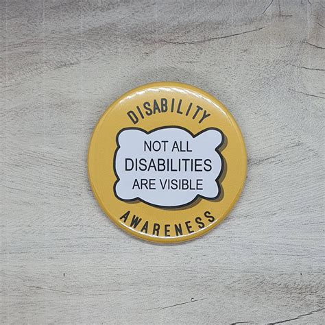 Disability Awareness Mm Button Pin Badge Not All Etsy