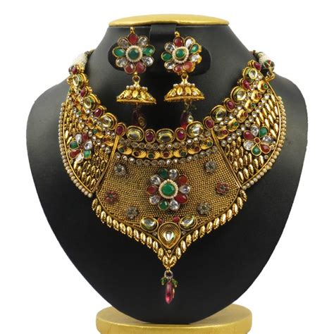 Buy Bridal Multicolor Stone Chokar Set Online From Shopclues