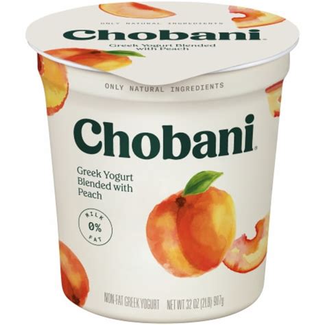 Chobani Non Fat Peach Blended Greek Yogurt Oz Kroger