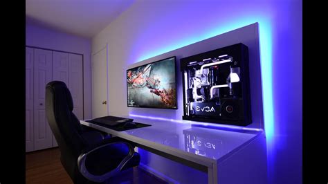 Lian Li Custom Watercooled Wall Mounted Skylake I7 Gaming Setup 40 4k