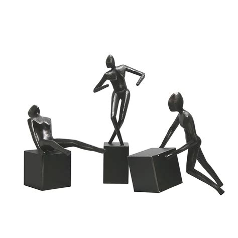 Luxury Nordic Marble Handicrafts Metal Figure Sculptures Tabletop