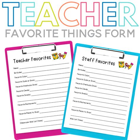 Teacher Wish List Template