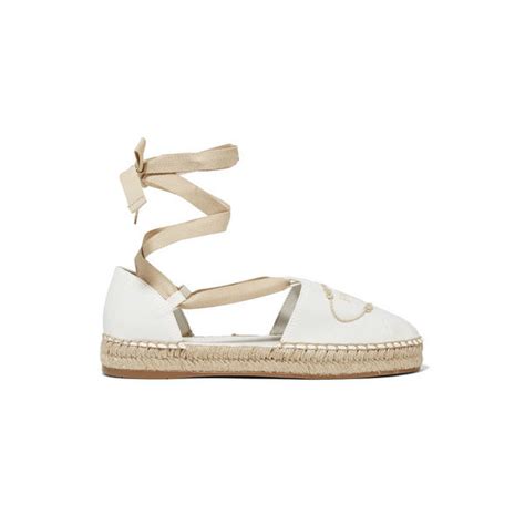 Prada Embroidered Canvas Espadrilles Dri Ferreira