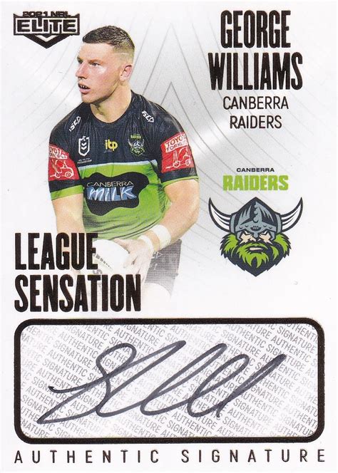 Nrl Elite League Sensation Signature White Ls George Williams