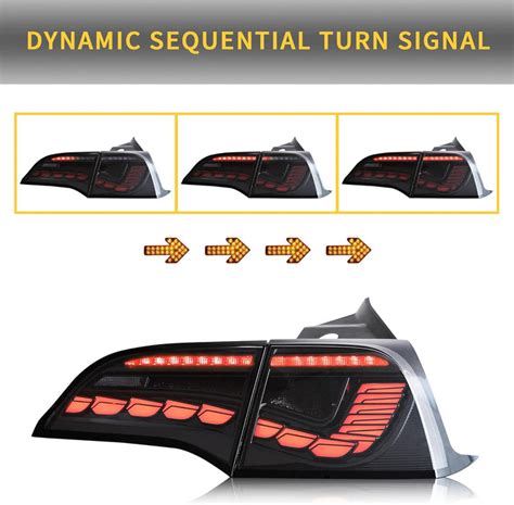 Vland Led Taillights For 2017 2023 Tesla Model 3 Model Y Wred Turn Si — Vland Us