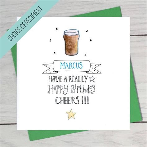 Beer Personalised Birthday Card By Claire Sowden Design Birthday Cards For Men Birthday Cards