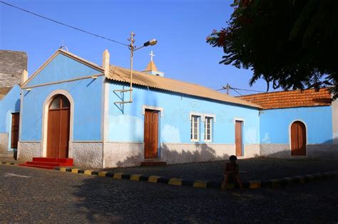 Glise Bleue Dans Le Cap Vert Fogo De Sao Felipe Image Stock Image Du