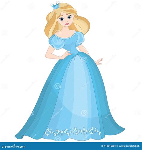 Fairytale Blond Cute Beautiful Princess Stock Vector Illustration Of