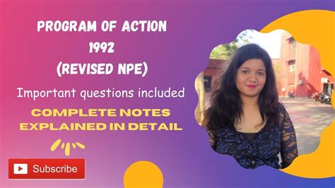 Program Of Action Or Revised Policy For National Policy On