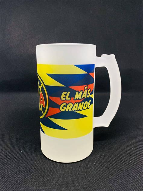 Aguilas Del America Oz Frosted Glass Beer Mug Tarro Etsy