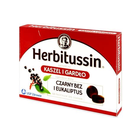 Herbitussin Kaszel i Gardło 12 pastylek Ból gardła Przeciwbólowe