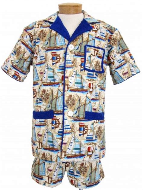 Vintage Sailboats Cabana Set By Win Win Beachwear Mens Cabana