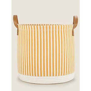 Yellow Stripe Fabric Large Storage Basket | Home | George at ASDA