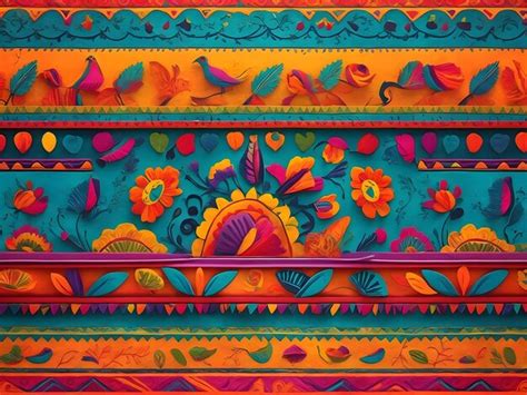 Premium Photo | Culture of Mexico with a colorful flat design background