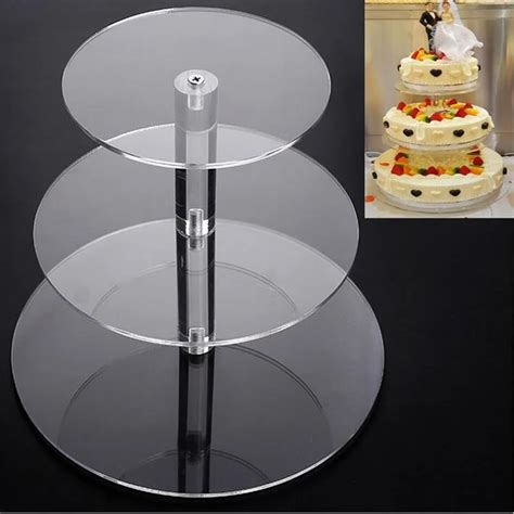 10pcs 3 Tier Acrylic Cupcake Stand Transparent Cake Tower Rack Holder