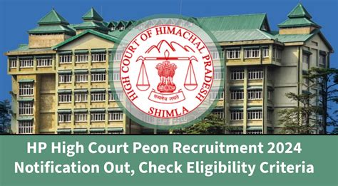 HP High Court Peon Recruitment 2024 Notification Out