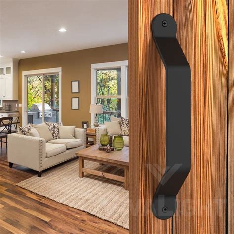 Vivalight Inch Black Steel Handle Rustic Pull For Barn Doors