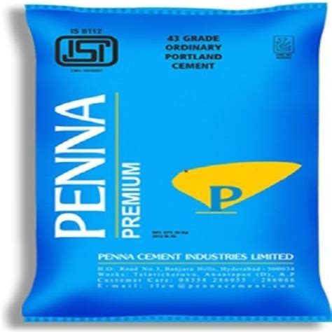 Opc Ordinary Portland Cement Penna Cement 53 Grade Packaging Type