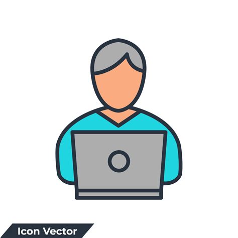 Remote Work Icon Logo Vector Illustration Employee Symbol Template For