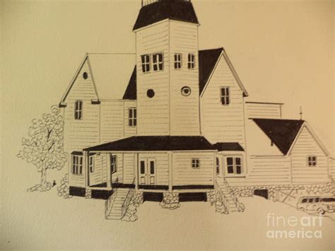 Beetlejuice House Ink Drawing Drawing by Donald Northup - Pixels