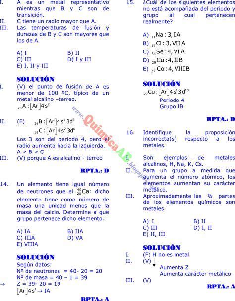 Ejercicios De Tabla Periodica Resueltos