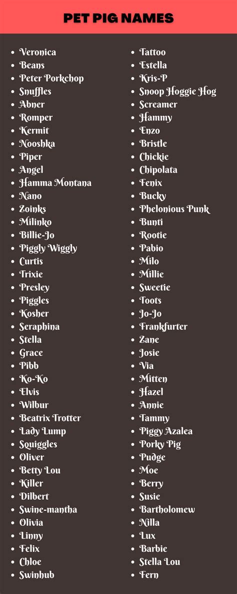 400 Cute Male and Female Pet Pig Names